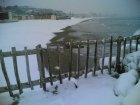 The beach with the snow